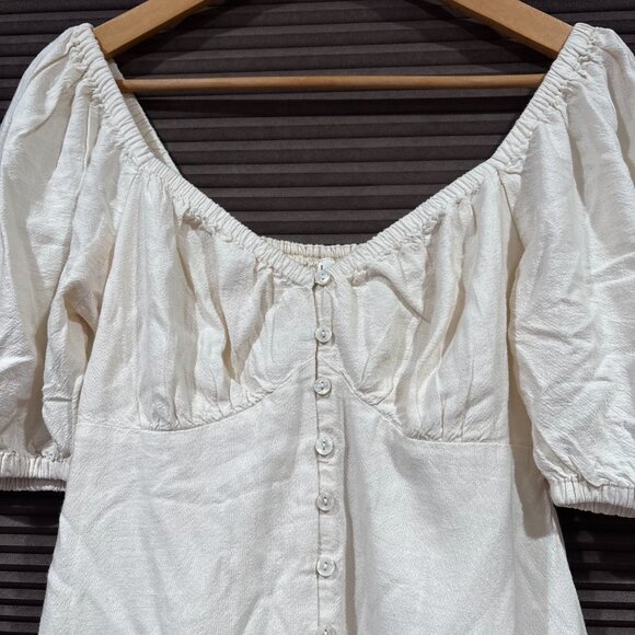 American Eagle Puff Sleeve Babydoll Dress Cream SZ: Small - Picture 3 of 15